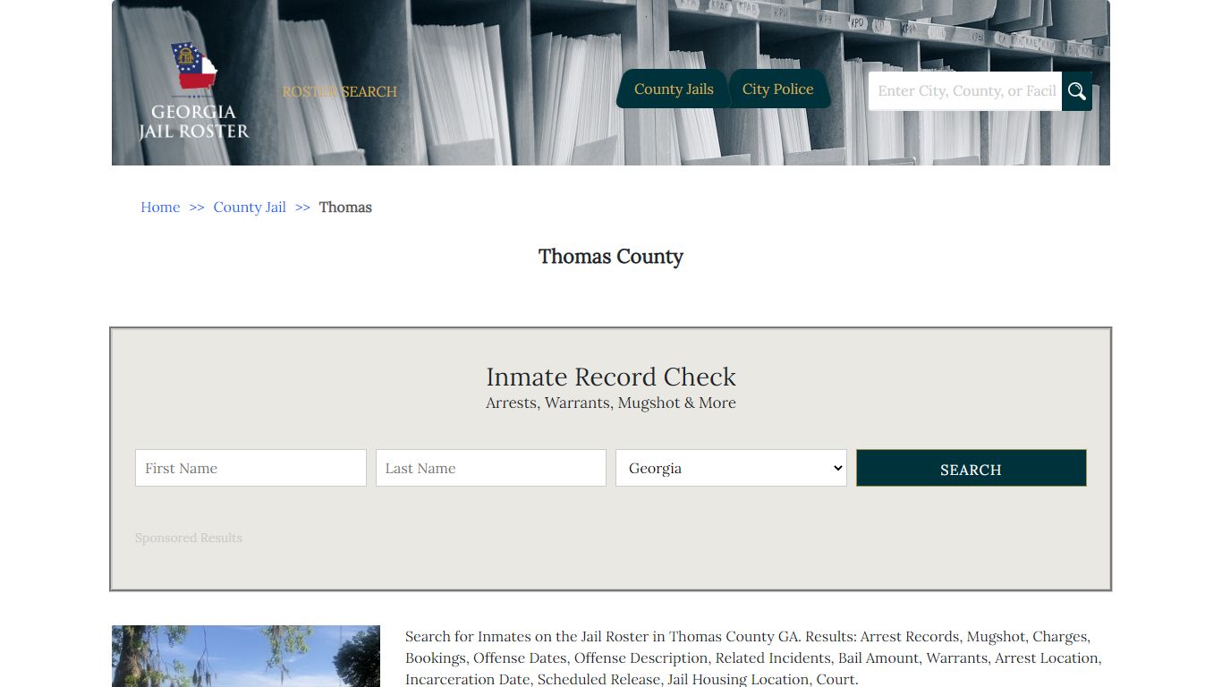 Thomas County - Georgia Jail Inmate Search