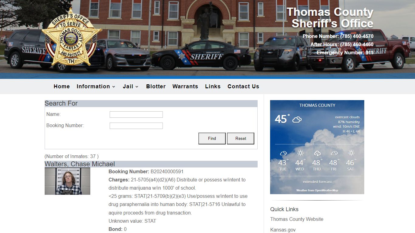 Inmates | Thomas County Sheriffs Office