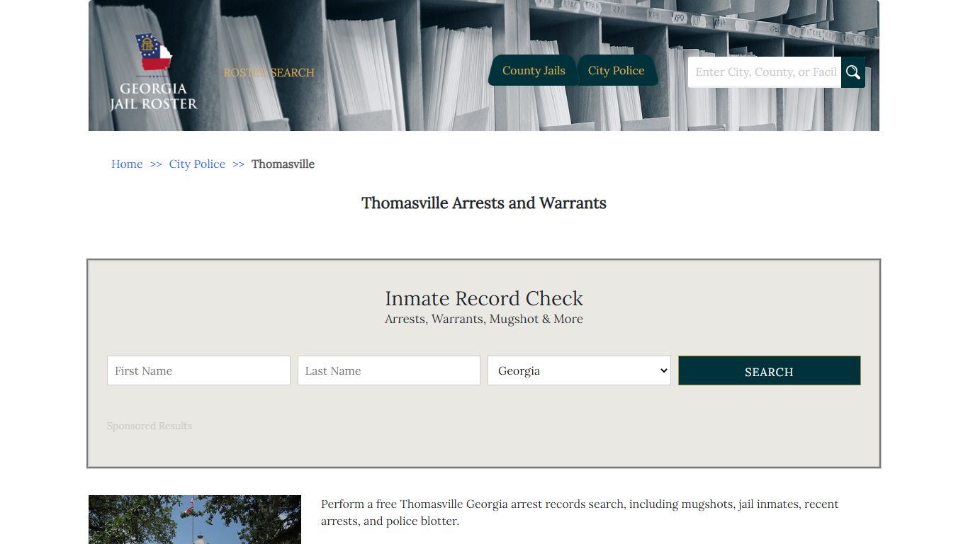 Thomasville Arrests and Warrants - Georgia Jail Inmate Search