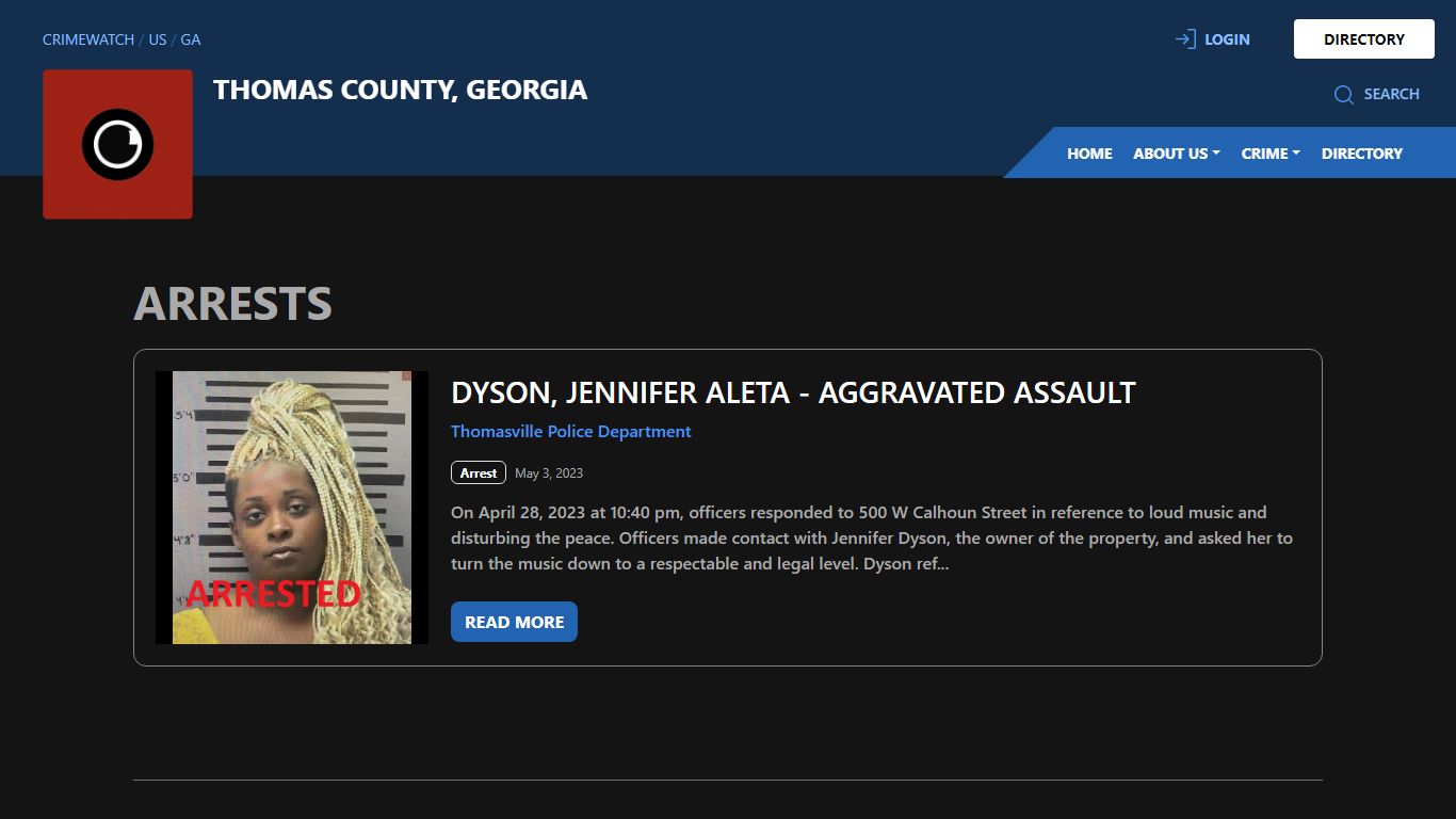 Arrests for Thomas County, Georgia | CRIMEWATCH